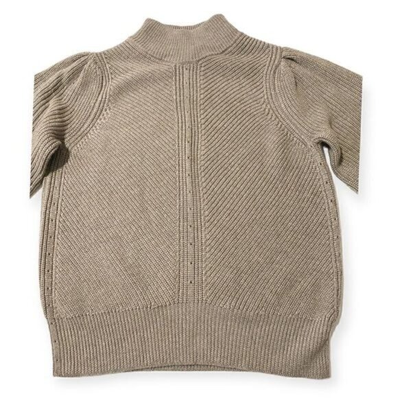 Pearl By Lela Rose Blouson Sleeve Wool Sweater, Size M, Dark Taupe Color - Picture 6 of 13